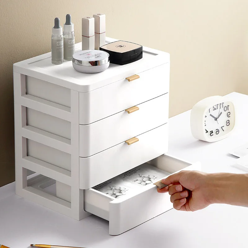 

Dust-Proof Desktop Stationery Storage Racks Dressing Table Cosmetic Storage Box Multi-Layer Compartment Drawer Finishing Box