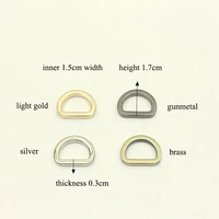 5pcs 15mm flat dee buckle metal o d rings for webbing strapping bags handbag dog collar hardware leather craft accessories