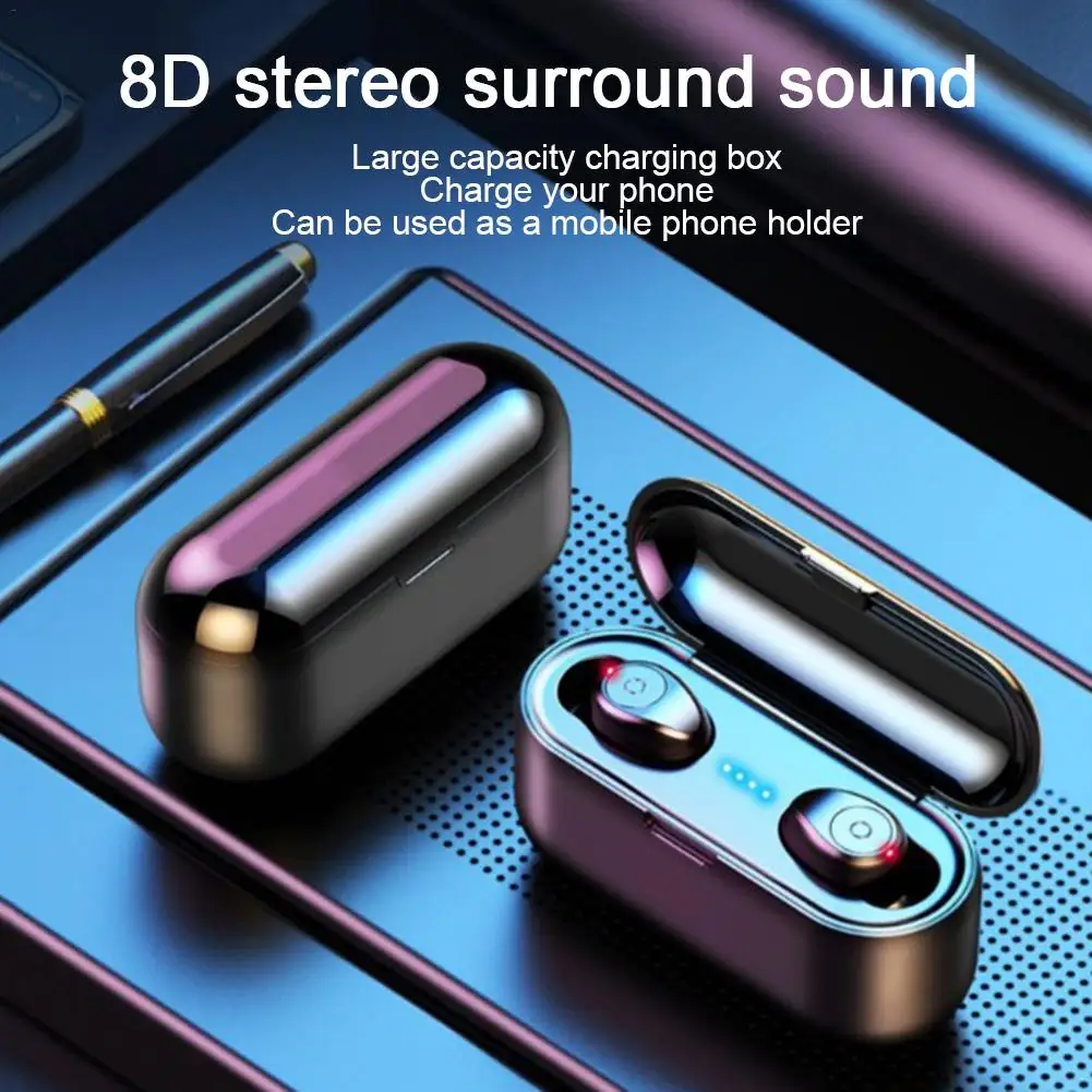 

Wireless Bluetooth 5.0 Headset Mini Invisible In-Ear Sports Hanging Headphone for Apple Android