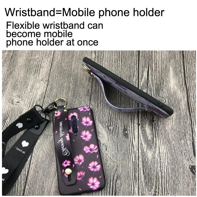 Чехол для телефона Lanyard OPPO Reno2 мягкий силиконовый ударопрочный чехол из ТПУ с