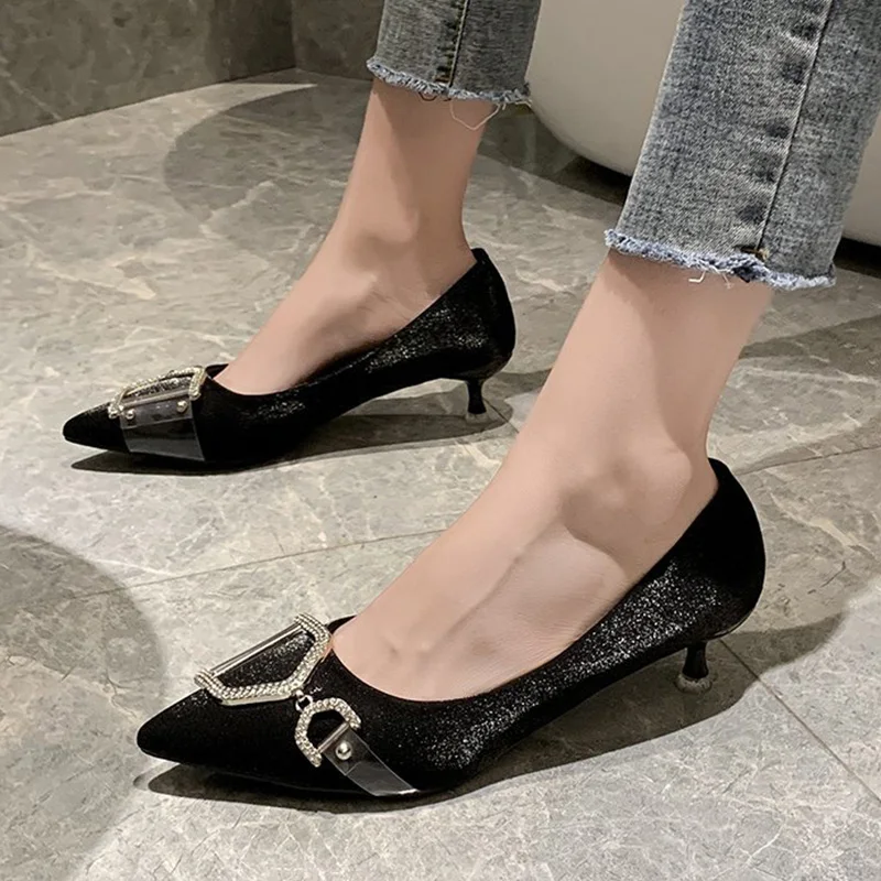 Туфли лодочки женские с острым носком элегантные высокий каблук без застежки