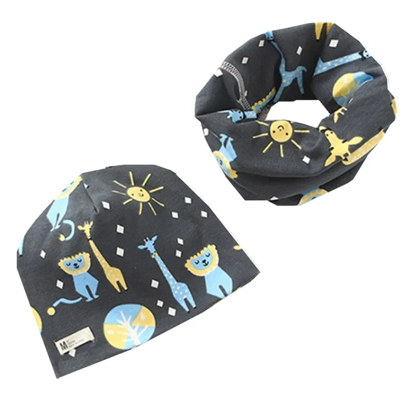 Новинка 2021 осенний комплект для девочек шапка шарф Детская воротник зимняя