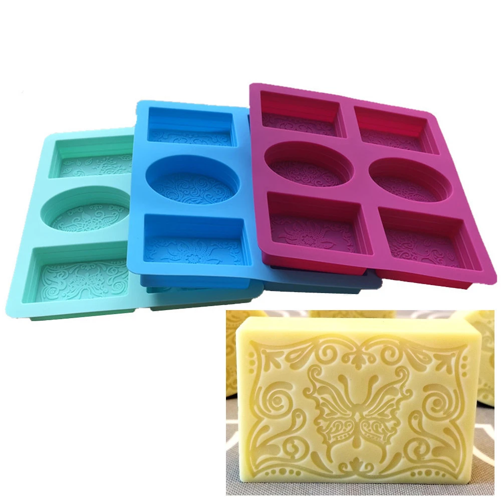 Hot Soap Mold Party Dessert Silicone Butterfly Shape 6 Hole Square Crafts Chocolate Cake Molding Handmade Tools | Дом и сад