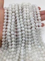 wholesale aa natural stone blue moonstone beads faceted round loose stone beads for jewelry making diy bracelet necklace 15