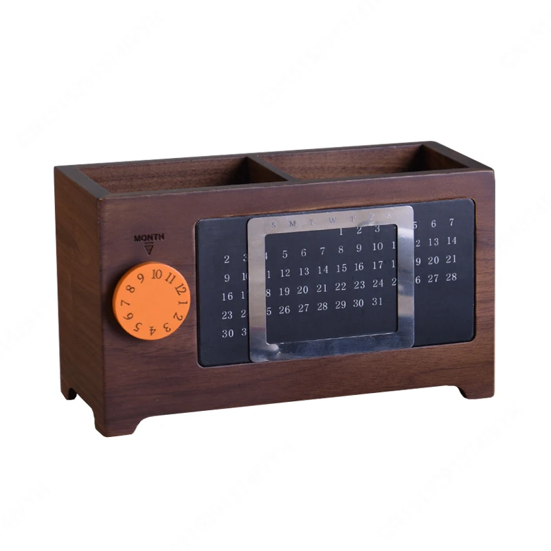 С подставка для ручек с календарем деревянный офисный Настольный органайзер из