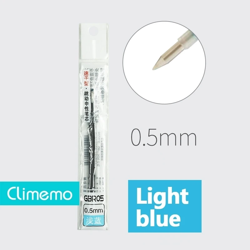 1P Light blue refill 0.5mm Gel Pens For School Office Supplies Kawaii Press Type Multicolor ballpoint pen Cute stationery Writing Store - Цвет: 1P Light blue refill