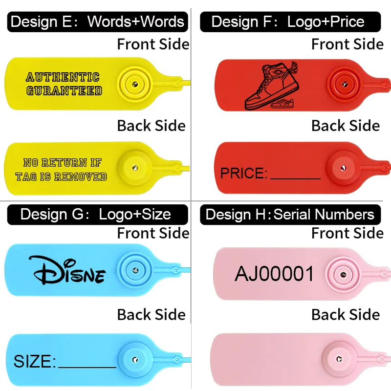 100 шт. Персонализированные Бирки Для одежды на заказ пластиковые одноразовые