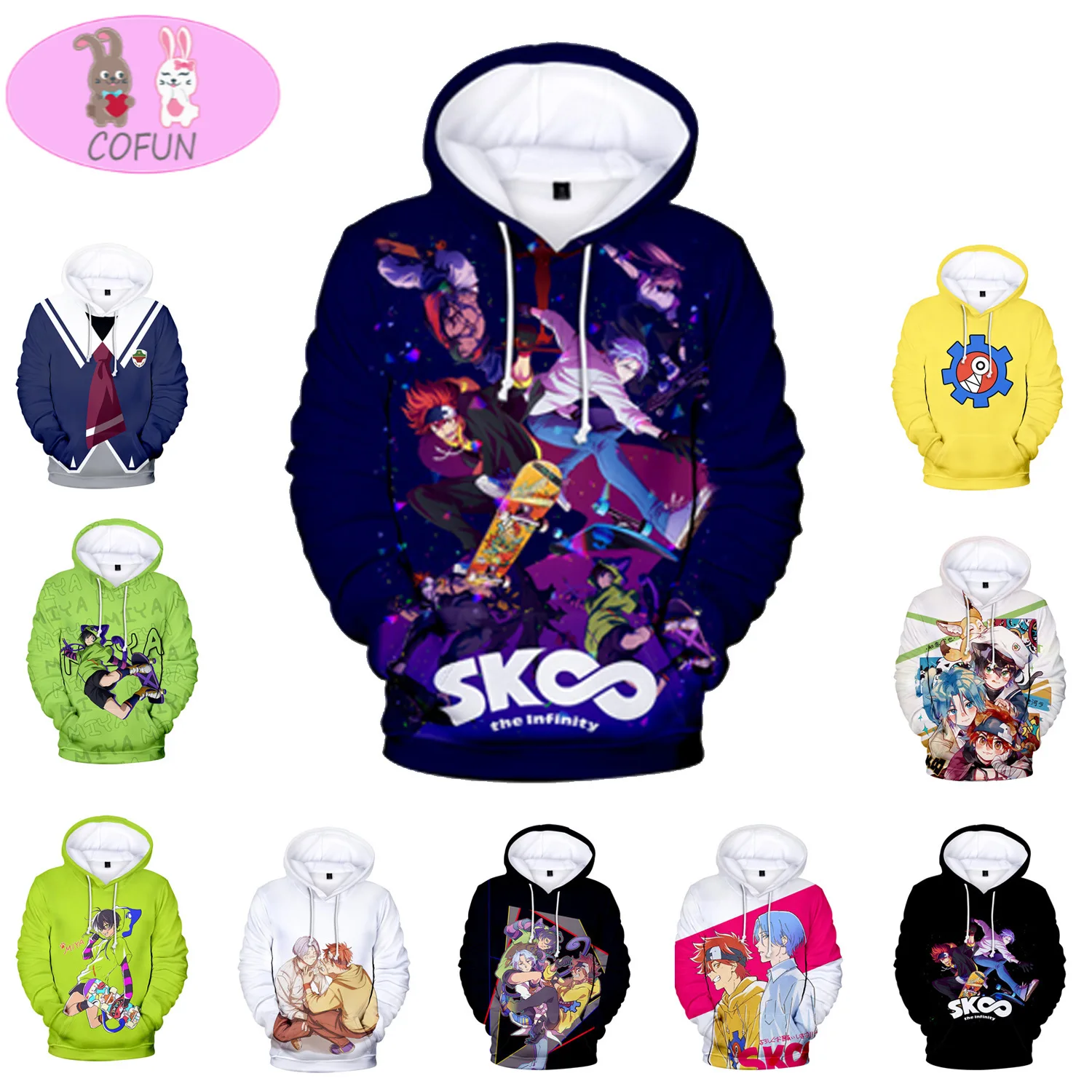 

COFUN Anime SK8 The Infinity Kyan Reki Hasegawa Ranga Miya Cosplay Hoodies Fashion Pullover Harajuku Hooded Sweatershirt