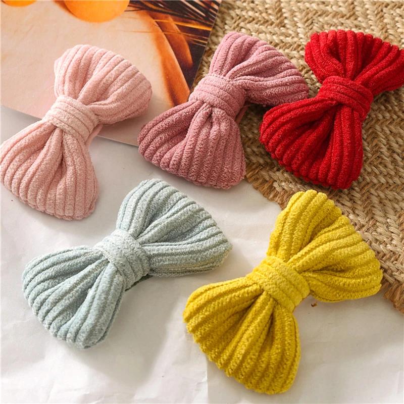 

Trendy Bowknot Hair Clip Candy Color Bow Hairpin Cotton Baby Korean Headgear Girls Knotted BB Clip Versatile Hair Accessories