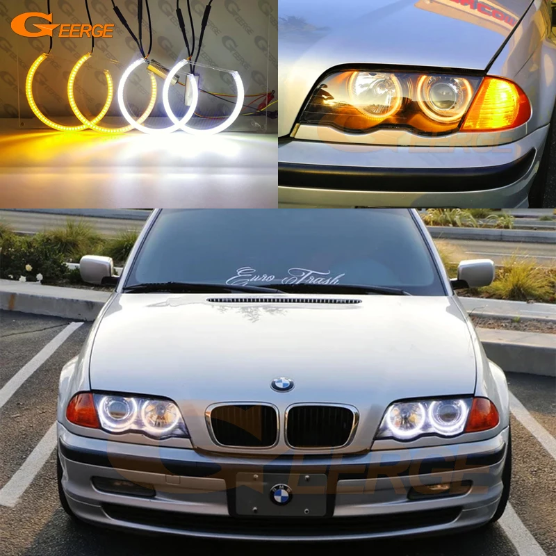 

Для BMW E46 Coupe Convertible PRE FACELIFT 1999-2003 ультра яркий дневной светильник с поворотным сигналом SMD СВЕТОДИОДНЫЙ ангельские глазки halo rings