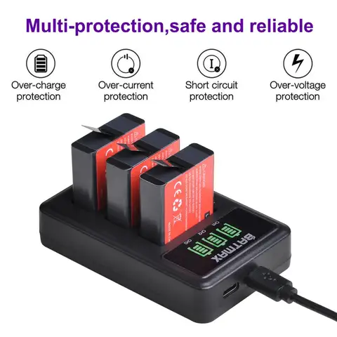 Batmax Батареи для GoPro Hero 8/7/6/5 с зарядным устройством