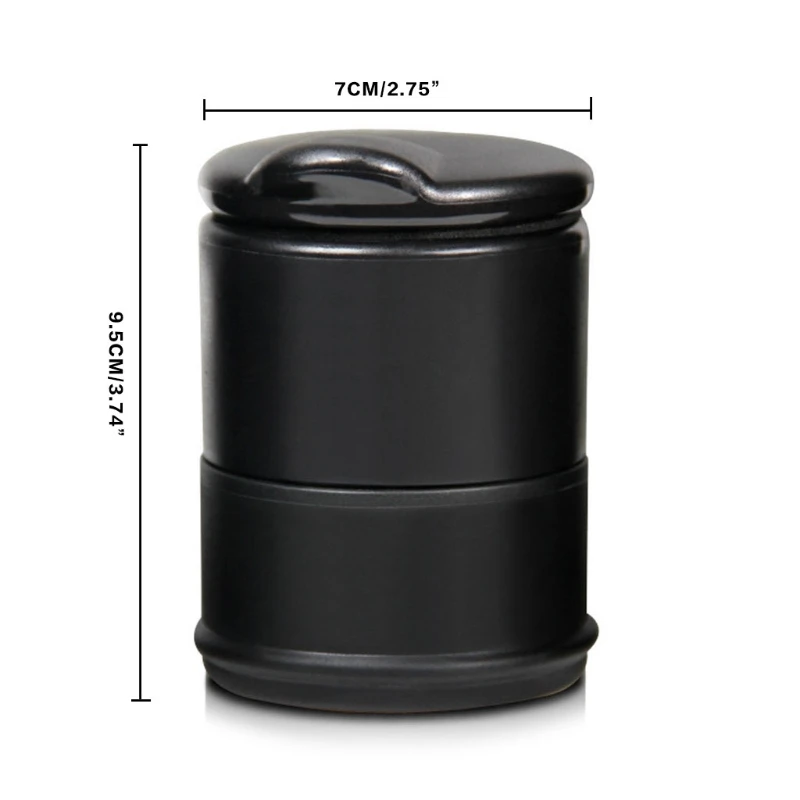 

1PCS Car LED Ashtray Garbage Coin Storage Cup Container Universal Size With Lid