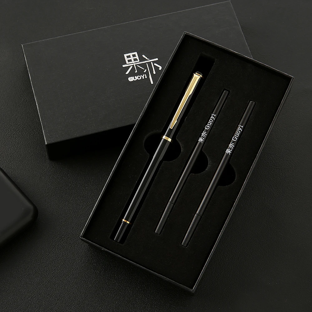 

Guoyi A111 Luxury Eenvoudige Business Examen Metal High-End Gifts Mass Customization Logo Signature Gel Pen Journal Levert