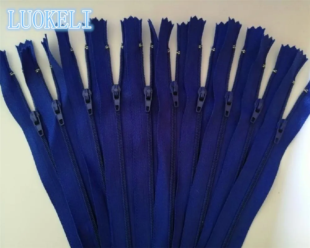Dark Blue 50 шт. 3#(8 дюймов) 20 см Закрытая нейлоновая катушка на молнии портной процесс шитья многоцветная опционально - Цвет: Dark Blue