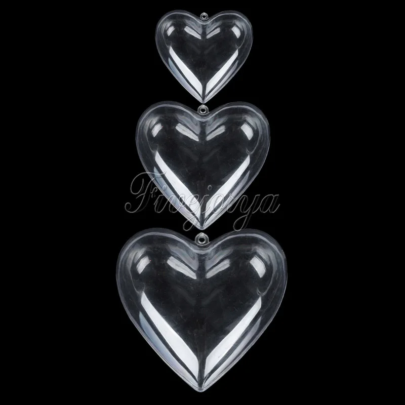 10 шт./лот прозрачная пластиковая подарочная коробка для конфет в форме сердца