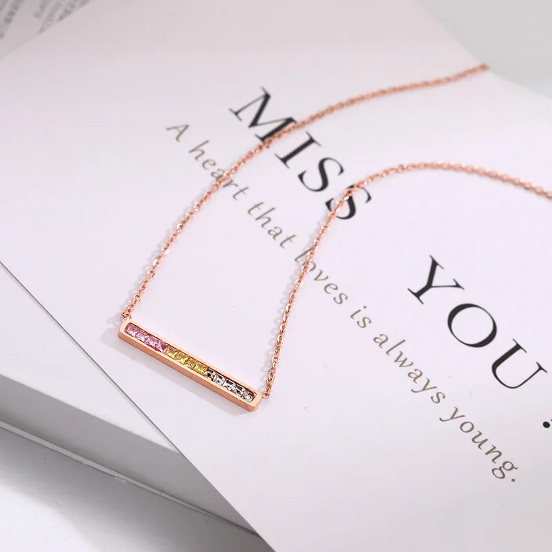 Яркая розовая желтая белая кристальная Геометрическая подвеска ожерелья цвета