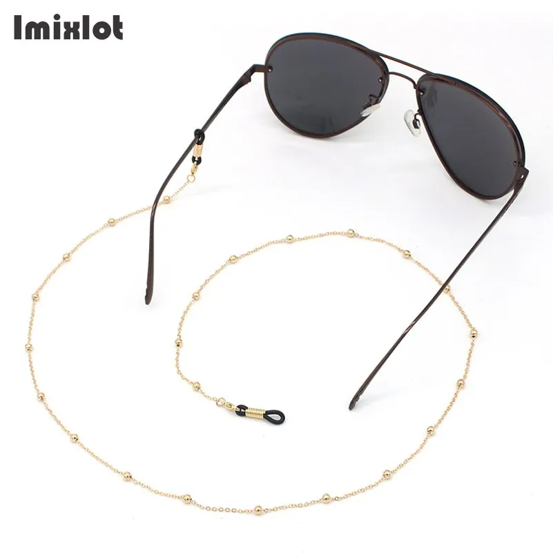 

Цепочка для очков Женская, золотистая/серебристая, с бусинами