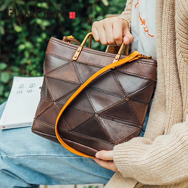 Сумка женская из воловьей кожи на одно плечо в стиле ретро | Багаж и сумки