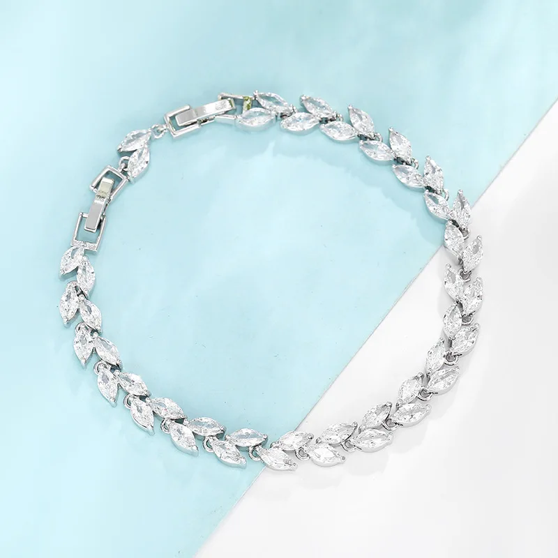 

Fashion new product colorful rainbow colorful zircon rice grain bracelet jewelry