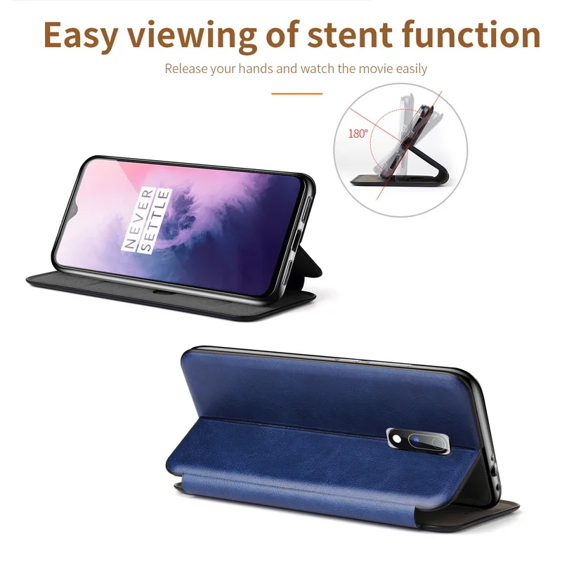 

Magnetic Leather Case For Flip Case For Oneplus 7 7T Pro 6T Card Slot Stand Holder Phone Case For One plus 7 Cover Coque