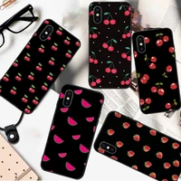 red cherry peach fruit pattern phone case for iphone 11 12 pro xs max 8 7 6 6s plus x 5s se 2020 xr mini