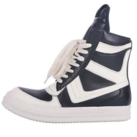 new season man fashion shoes genuine leather sneakers inverted triangle high top shoes thick soled increased kanye west shoes
