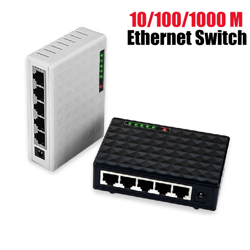 

5 Ports High Speed Gigabit Mini Network Switch RJ45 1000Mbps Fast Ethernet Network Switcher Hub Splitter EU Plug US Plug