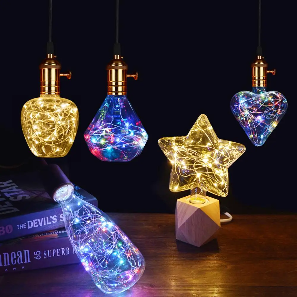 RGB/теплый белый медный светодиодный светильник, праздничный свет для Нового года, Рождественское украшение для дома, сказочные лампы, лампа для внутреннего ночного освещения