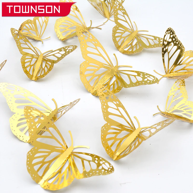 

12Pcs 3D Butterfly Wall Stickers DIY Art Home Decoration Wall Stickers Wall Decals Wedding decoration Butterfly Fridge sticker
