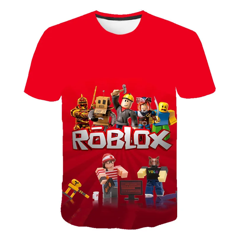 

Funny 3D Print Boys T-shirt Robloxing-Game Cartoon Clothes Girls Tops For Teens O-Neck Streetwear Tee Children's Clothing 4-14T