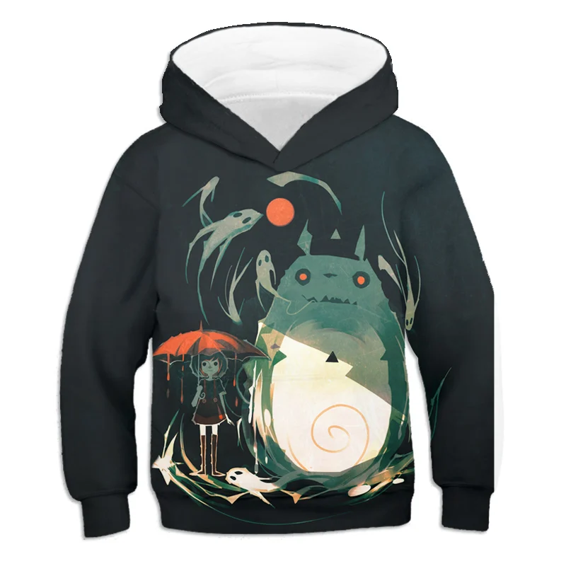 

Boys' Hoodie Cartoon Totoro Printed Boys' Sweatshirt Comfortable Fit Girls' Pullover Hip Hop Street Style Children'S Clothes