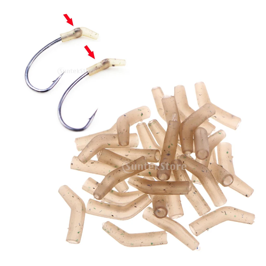 30 шт. рыболовные крючки для карпа трубки волос леска выравнивания втулок