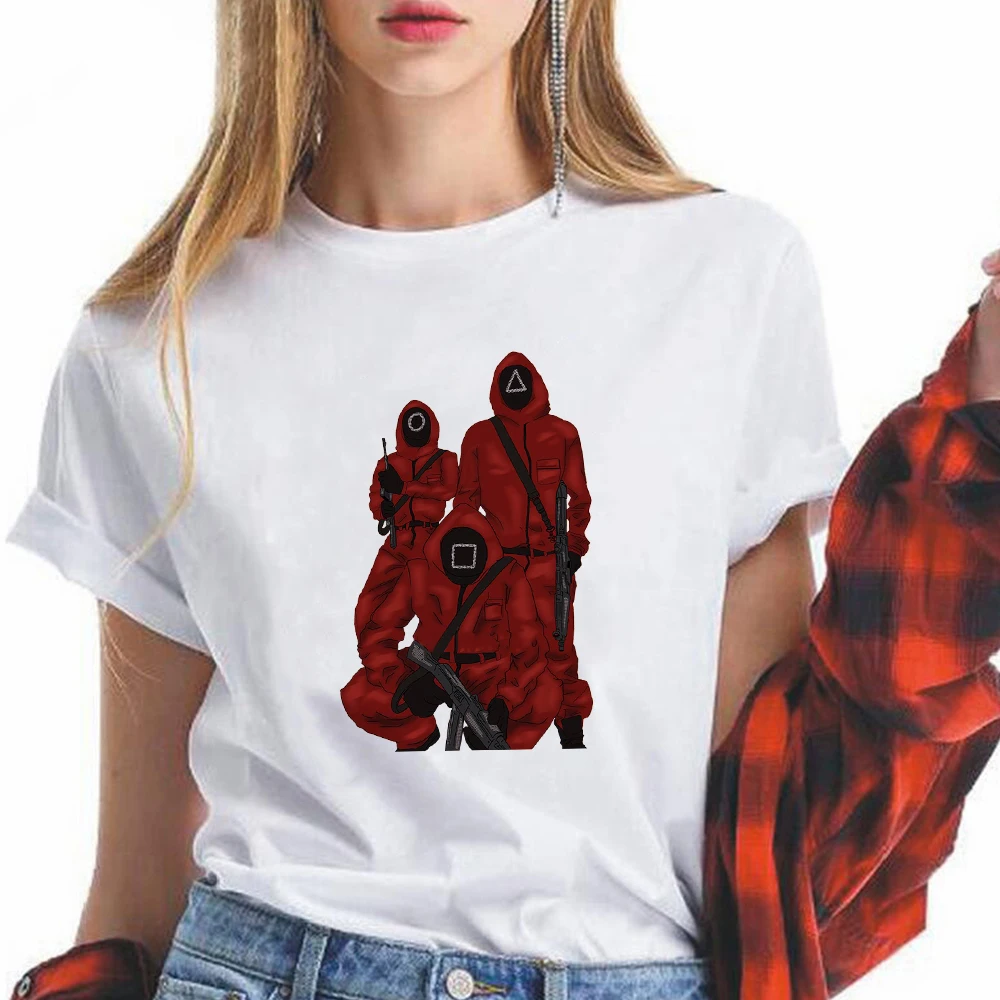 

Women Trendy Clothes Squid Game Set T Shirts Casual Harajuku Short Sleeve Hip Hop Pop Art Style 2021 New Brazil Cheap Tumblr