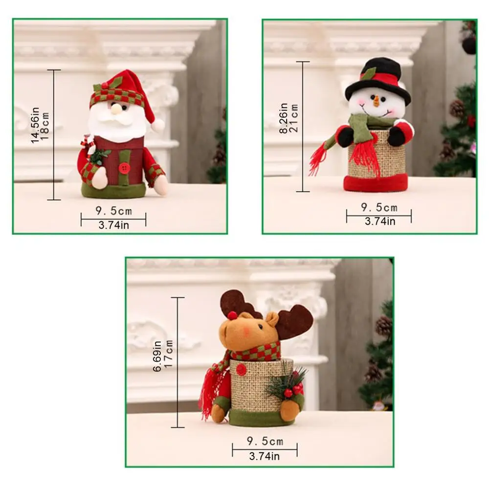 

Christmas Decoration Creative Candy Cans Lovely Linen Gift Can Cute Storage Snowman Collection Tank Children Gift Sweets Box