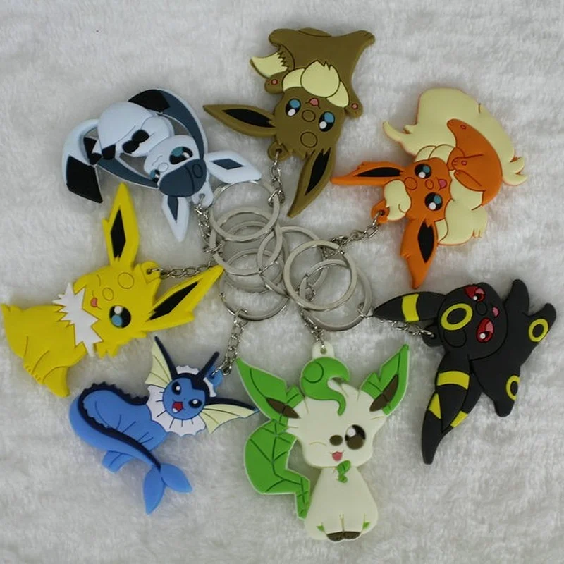 Брелок для ключей Pokemon Eevee милый мультяшный персонаж аниме школьная сумка