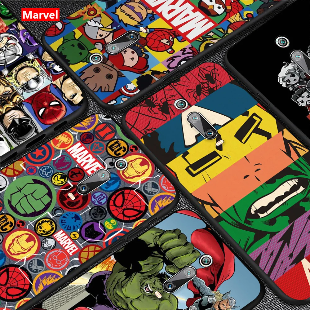 

Marvel Anime Superhero For Xiaomi Redmi S2 Y2 9 9 Prime 9C 9A 9T 9AT K30 K30S K30i K40 Note 9 Pro (5G) Black TPU Phone Case