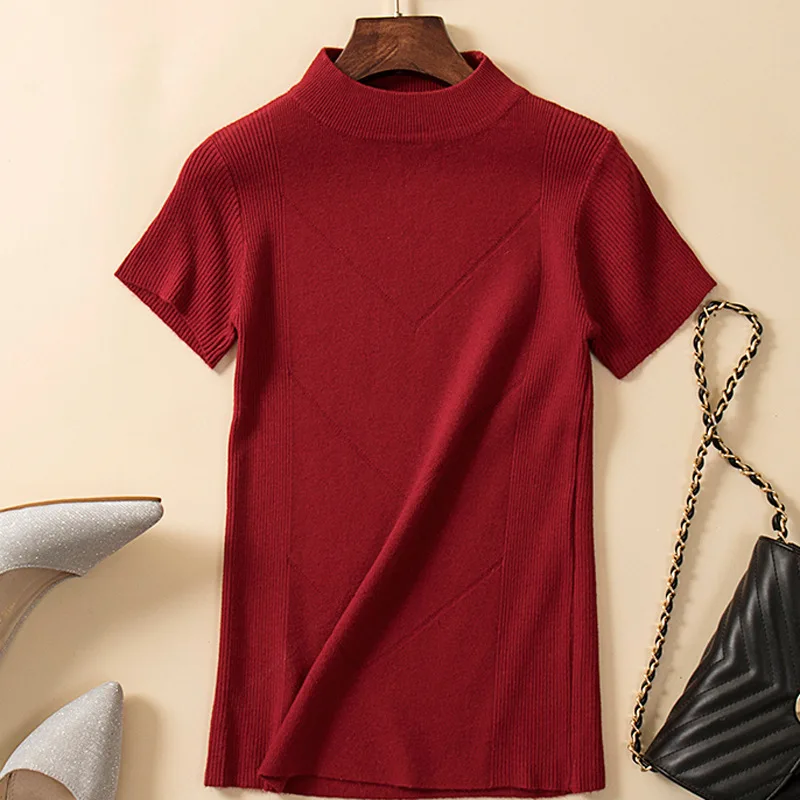 Женская футболка с люрексом HLBCBG блестящая летняя черная или белая коротким