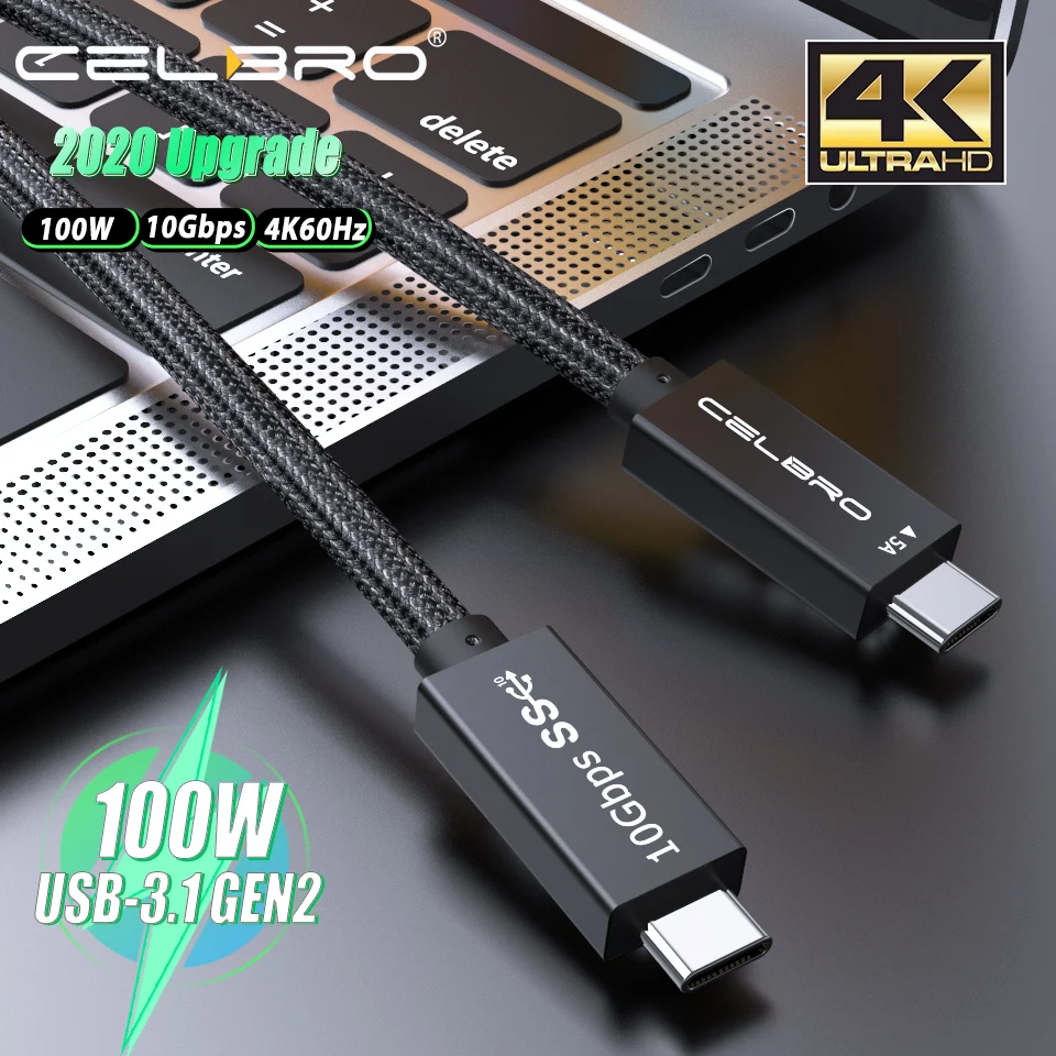 100 Вт PD кабель типа C к Type 4k для Samsung S20 Note 10 Tab S6 Быстрая зарядка Ipad Pro MacBook USB