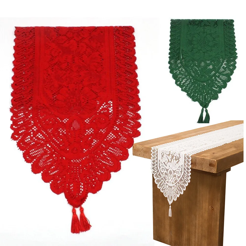 Счастливого Рождества красный сплошной цвет полиэстер Кружева скандинавские