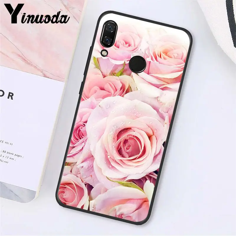 Чехол Yinuoda для телефона с красной бабочкой и белыми розами Xiaomi Redmi Note 7 8T 5plus 6A Note4 4X