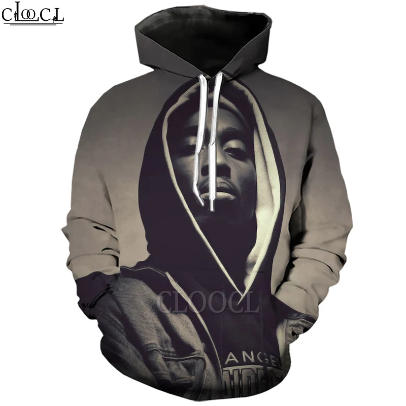 Модные худи HX в стиле рапера Амару Шакура 2pac Тупак с 3D принтом Harajuku спортивная