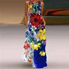 2023 Retro Floral Maxi V-Neck Sexy Female Long DressesWomen Dress Summer Fashion Print Sleeveless Pocket Loose Dress 2
