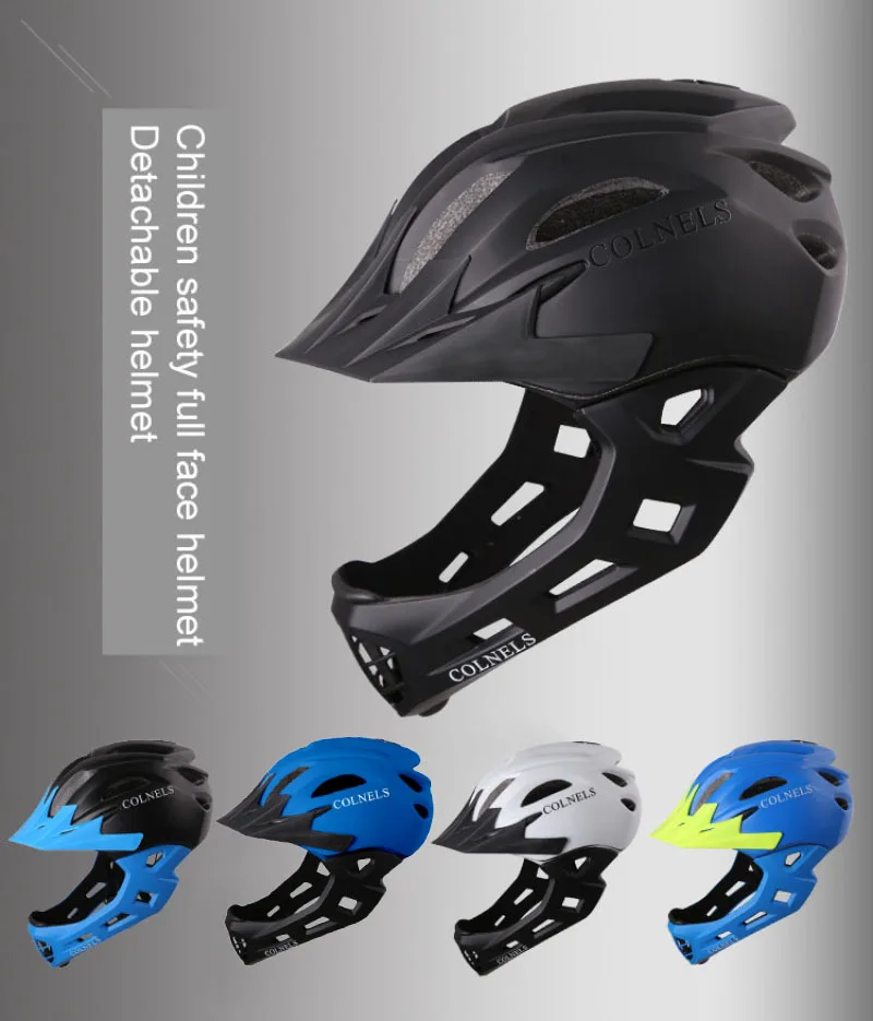 

Детский велосипедный шлем на все лицо, велосипедный защитный спортивный горный шлем для детей, съемный интегрированный противоударный вел...