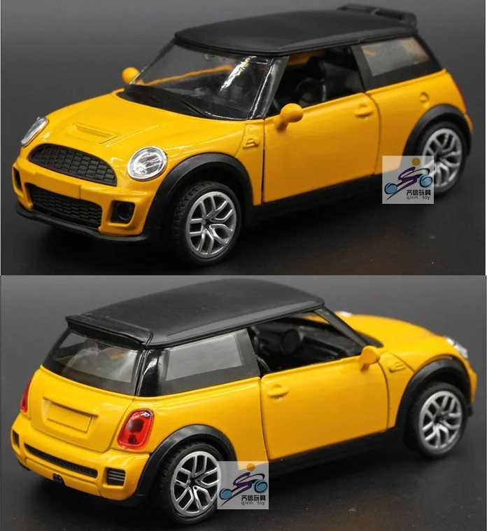1/32 MINI COOPER Литой Сплав литой автомобиль вытяните назад игрушки со звуком и