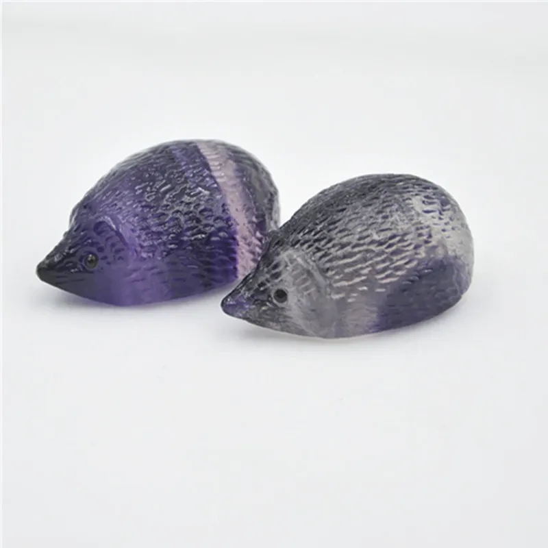 1 шт. натуральный кварцевый кристалл Ежик резной Радужный флюорит камень