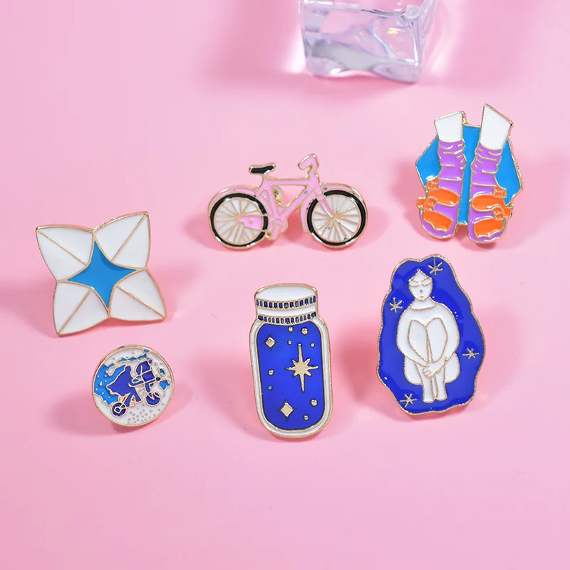 Милые Мультяшные Броши для женщин креативная красавица звезда оригами дрифт