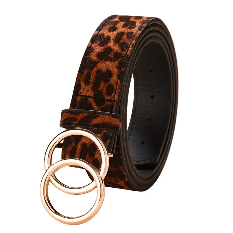 

2020 New Fashion Women's Belt Diamond-studded Snap Button Simple Fashion Decorative Jeans Double Ring Buckle Belt