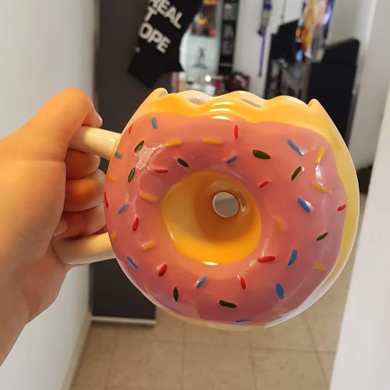 Креативная керамическая чашка хлеб в виде пончика форма кружка для печенья