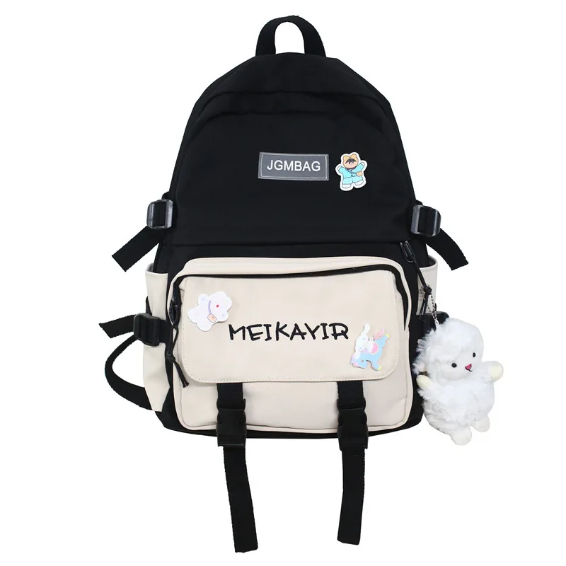 

Большой модный рюкзак для девочек-подростков, школьные сумки, нейлоновый розовый рюкзак для женщин, 2021