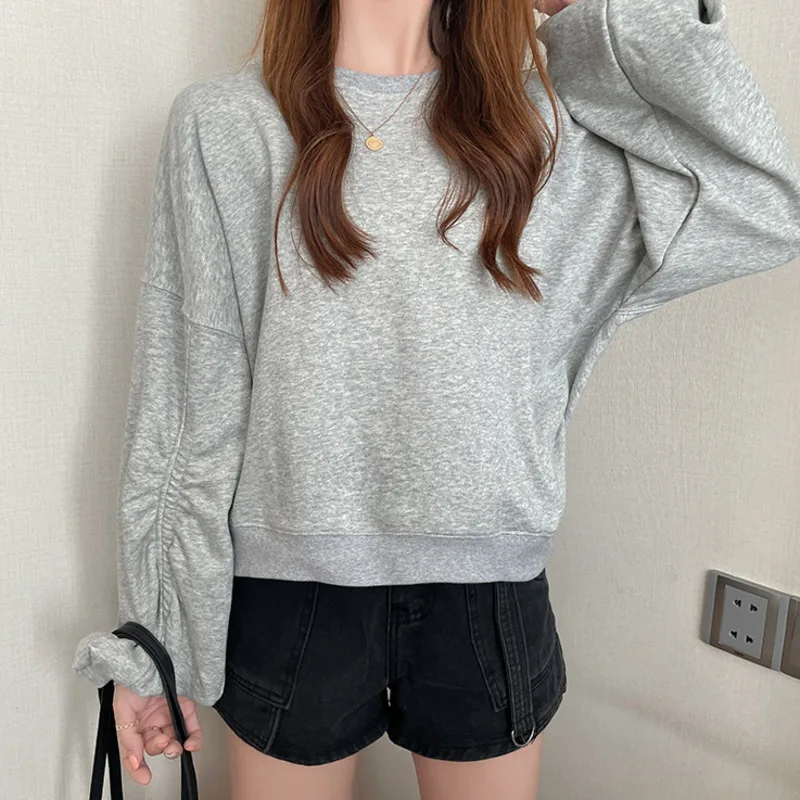 

Round Neck Sweater Women's Solid Color Thin Tops Fashion 2021 Spring And Autumn New Trend All-match Casual Em*